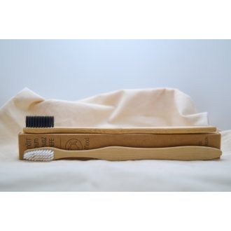 Bambusz fogkefe medium fehér felnőtt