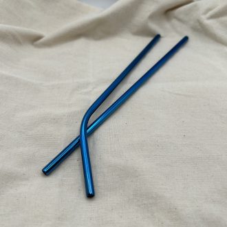 Fém szívószál kék - egyenes