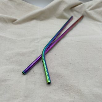 Fém szívószál szivárvány - hajlított